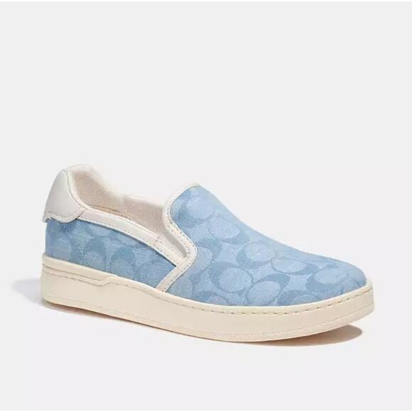 COACH WELLS SLIP ON SNEAKERS IN CHAMBRAY SIZE 10 - Picture 2 of 6